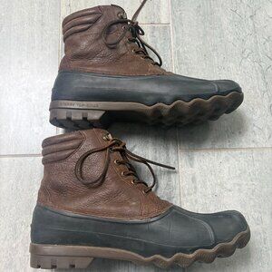 Sperry Waterproof Lined Leather Duck Boots Brown 9.5